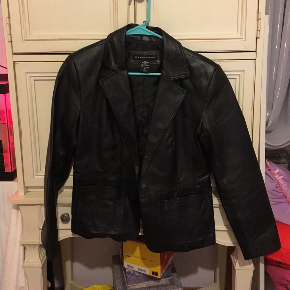 New York & company leather jacket